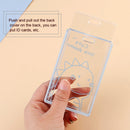 2 PCS Transparent Acrylic Push Pull Card Sleeve Bell Keychain Ring ID Card Sleeve(Dinosaur)