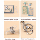 2 PCS Transparent Acrylic Push Pull Card Sleeve Bell Keychain Ring ID Card Sleeve(Puppy)