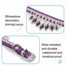 Gem Rhinestone Pet Collar Puppy Cat Pet Collar XS(Blue)