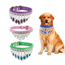 Gem Rhinestone Pet Collar Puppy Cat Pet Collar M(Pink)