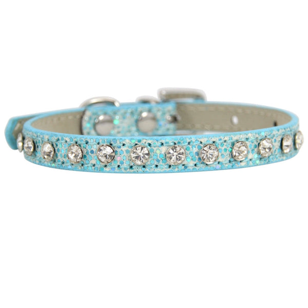 1.5 x 30cm Glitter Diamond Cat Neck Collar Decorative Supplies, Color: Diamond Sky Blue