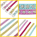 1.5 x 30cm Glitter Diamond Cat Neck Collar Decorative Supplies, Color: No Diamond Rose Red
