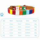 Canvas+PU Colorful Strip Pet Dog Collar M 2.0 x 40cm(Yellow)
