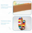 Canvas+PU Colorful Strip Pet Dog Collar M 2.0 x 40cm(Yellow)