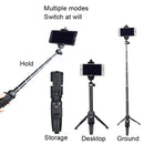 YUNTENG 9928 Mobile Phone Selfie Rod Tripod With Bluetooth Remote Control(20-100cm Black)
