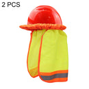 2 PCS AH-004 Summer Sunscreen Helmet Breathable Reflective Cap Cover without Hat(Fluorescent Yellow)