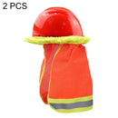 2 PCS AH-004 Summer Sunscreen Helmet Breathable Reflective Cap Cover without Hat(Fluorescent Red)