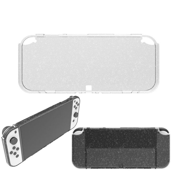 Iplay For Switch OLED Transparent Glitter TPU Protective Case