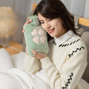 Cartoon Plush Portable Water Jection Mini Hot Water Bag, Color: 1000ML Green