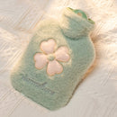 Cartoon Plush Portable Water Jection Mini Hot Water Bag, Color: 1000ML Mint Green