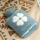 Cartoon Plush Portable Water Jection Mini Hot Water Bag, Color: 1000ML Insert Blue
