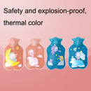 Cartoon Filling Explosion-proof Soft PVC Discoloration Hot Water Bag, Style: Telescope (Leather Pink)