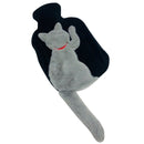 Y118-5 Rabbit Plush Cute Tail Cat Injection PVC Squeeze-resistant Warm Water Bag(Gray Cat)