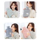 Detachable Washing Cloth Cover Rubber Hot Water Bag Can Be Intervened, Color: Blue Bears 2000ML