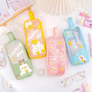 PVC Cute Cartoon Large Capacity Student Stationery Bag(Yellow)