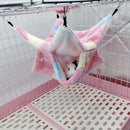 2 PCS Small Pet Double Layer Warm Hammock Hanging Sleeping Bags 20x20cm(Starfish Pink)