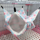 2 PCS Small Pet Double Layer Warm Hammock Hanging Sleeping Bags 20x20cm(Love Pink)