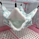 2 PCS Small Pet Double Layer Warm Hammock Hanging Sleeping Bags 29x29cm(Love Green)