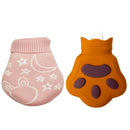 Silicone Microwave Oven Heating Water Injection Hand Bag, Color: Brown With Knitted Bag