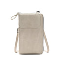 Lady Purse Shoulder Crossbody Bag Multi-functional Mobile Phone Bag(Beige)