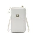 Ladies Cross-body Shoulder Bag Long Purse Mobile Phone Bag(White)
