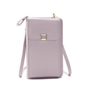 Ladies Cross-body Shoulder Bag Long Purse Mobile Phone Bag(Light Purple)