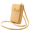 Ladies Cross-body Shoulder Bag Long Purse Mobile Phone Bag(Light Purple)