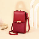 Women Shoulder Crossbody Bag Lock Small Square Bag Cell Phone Bag(Red)