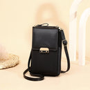 Women Shoulder Crossbody Bag Lock Small Square Bag Cell Phone Bag(Black)