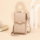 Women Shoulder Crossbody Bag Lock Small Square Bag Cell Phone Bag(Apricot)