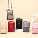 Women Shoulder Crossbody Bag Lock Small Square Bag Cell Phone Bag(Black)