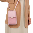 Women Shoulder Crossbody Bag Lock Small Square Bag Cell Phone Bag(Red)
