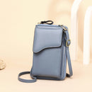Shoulder Crossbody Bag Large Capacity Ladies Long Purse Mobile Phone Bag(Blue)