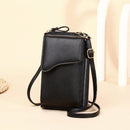 Shoulder Crossbody Bag Large Capacity Ladies Long Purse Mobile Phone Bag(Black)
