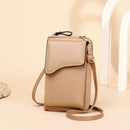 Shoulder Crossbody Bag Large Capacity Ladies Long Purse Mobile Phone Bag(Apricot)