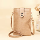 D012 Retro Shoulder Bag Simple Casual Vertical Mini Bag Cross-body Mobile Phone Bag(Apricot)
