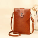 D012 Retro Shoulder Bag Simple Casual Vertical Mini Bag Cross-body Mobile Phone Bag(Brown)