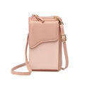 Shoulder Crossbody Small Bag Ladies Cell Phone Bag Wallet(Pink)