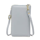 Shoulder Crossbody Small Bag Ladies Cell Phone Bag Wallet(Blue)