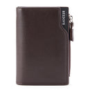 BEEDOVR 9902 Men Short Wallet Multi-card Zipper ID Bag(Brown)