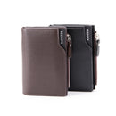 BEEDOVR 9902 Men Short Wallet Multi-card Zipper ID Bag(Brown)