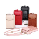 Ladies Crossbody Cell Phone Bag Mini Shoulder Crocodile Coin Purse(Brown)