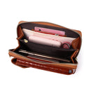 Ladies Crossbody Cell Phone Bag Mini Shoulder Crocodile Coin Purse(Apricot)