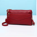 P05 Women Double Zipper Small Square Bag Multi-layer Shopping Mobile Phone Bag Coin Purse(Red)