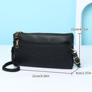 P05 Women Double Zipper Small Square Bag Multi-layer Shopping Mobile Phone Bag Coin Purse(Purple)