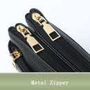 P05 Women Double Zipper Small Square Bag Multi-layer Shopping Mobile Phone Bag Coin Purse(Red)