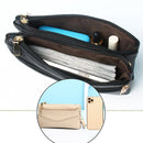 P05 Women Double Zipper Small Square Bag Multi-layer Shopping Mobile Phone Bag Coin Purse(Blue)