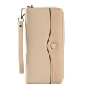 Women Purse Long Zipper Clutch Bag Large Capacity Cell Phone Bag(Apricot)