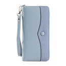 Women Purse Long Zipper Clutch Bag Large Capacity Cell Phone Bag(Blue)