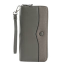 Women Purse Long Zipper Clutch Bag Large Capacity Cell Phone Bag(Gray)